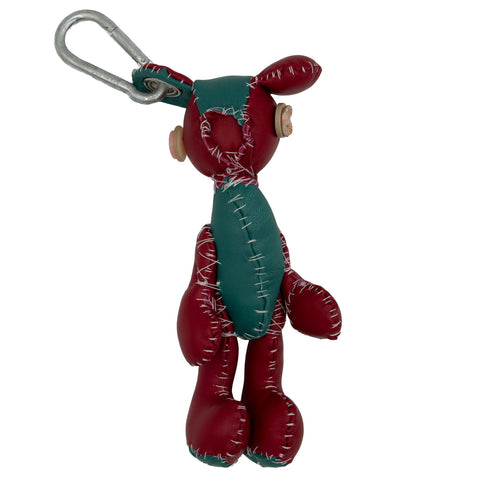 Porte-clés rouge vert cuir