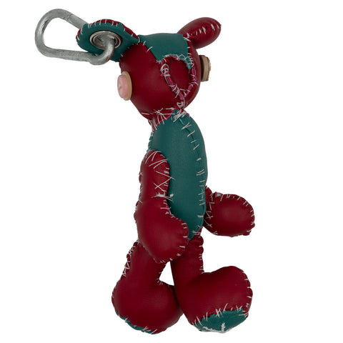 Porte-clés rouge vert cuir