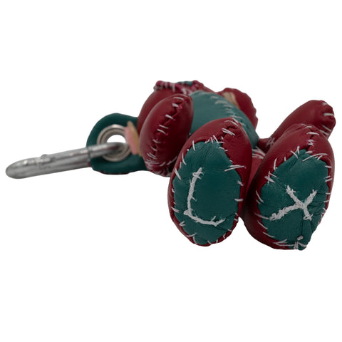 Porte-clés rouge vert cuir